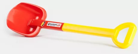 Strandschaufel aus rotem und gelbem Kunststoff von Spielstabil | Echtkind