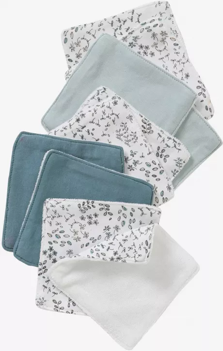 Vertbaudet Bio-Kollektion: 10er-Pack Baby Waschlappen in mehrfarbig bedruckt