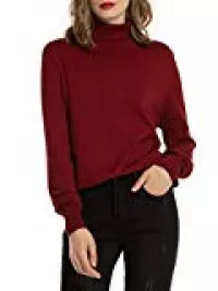Woolen Bloom Rollkragenpullover Damen Strickpullover Stretch Pullover in Weich Feinstrick Elegant Stehkragen Strickpulli Langarm Rolli Sweater für Herbst Winter