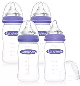 Lansinoh Baby Bottle Set - Plastic Baby Bottle with NaturalWave Teat Size M, 240 ml, Pack of 4 : Amazon.de: Baby Products