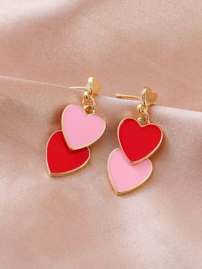 Brincos de gota de coração | SHEIN Brasil