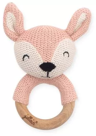 Jollein | Strick-Greifling Reh - rosa |Greiflinge / Rasseln |Baby |Kidslino