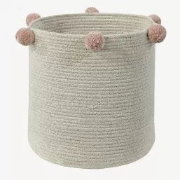 "Bubbly" Aufbewahrungskorb in Natur/Altrosa | littlehipstar.com