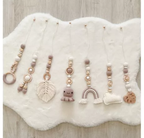 Oktopus Naturtöne Sparset Babygym Anhänger Geburtsgeschenk - Etsy.de