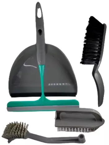 Kit Limpeza Com Pá De Lixo Rodinho Multiuso E Escova 5 Peças | MercadoLivre