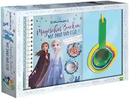 Die Eiskönigin 2: Magisches Backen mit Anna und Elsa: Back-Set für Kinder mit Rezeptbuch und 5 Messbechern : .: Amazon.de: Bücher