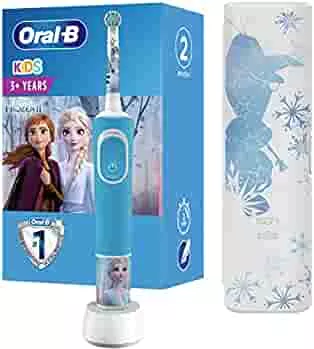 Oral-B Kids Frozen Special Edition Elektrische Zahnbürste für Kinder ab 3 Jahren, extra weiche Borsten, 2 Modi inkl. Sensitiv, Timer, 4 Frozen-Sticker, Reiseetui, blau : Amazon.de: Drogerie & Körperpflege