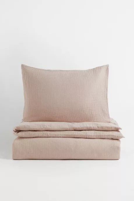 Musselin-Bettwäsche für Einzelbett (135x200, 80x80)