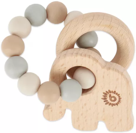 Beißring Elefant mit Silikonkette – Bieco-Spielwaren