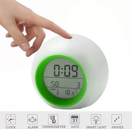 HSDSH Wecker Digital Kinder mit Licht Kinderwecker Jungen Mädchen 7 Farben ändern Wecker mit Projektion Kinderzimmer Geburtstagsgeschenk Einschulung Geschenk für Kinder（Grün） : Amazon.de: Spielzeug