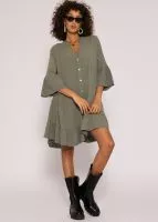 Musselin Kleid khaki | SASSYCLASSY