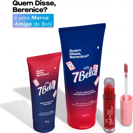 Combo 7Belo QDB: Creme para Mãos 50g + Loção Corporal 200ml + Gloss Labial Explosão de Framboesa 4ml | O Boticário