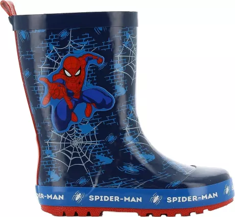 Marvel Spiderman Gummistiefel Jungen von 2 bis 8 Jahre, Ungefütterte Warme Regenschuhe Kinder 32 EU, Wasserdichte Regenstiefel
