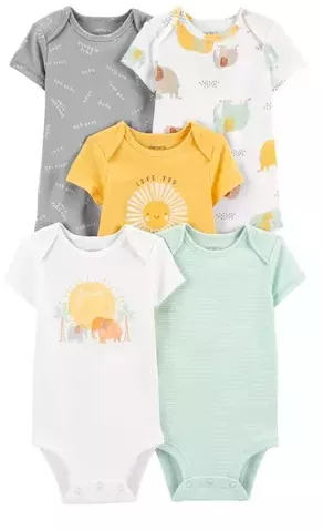 Kit 5 Body Carters Original - Pack Manga Curta Menino | Frete grátis