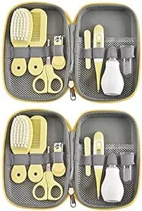 Kit de higiene portátil para bebês Conjunto de cuidados de segurança para bebês Cortador de unhas Escova de lima de unhas Pente Aspirador nasal Tesoura Termômetro eletrônico Escova de dentes de dedo : Amazon.com.br: Bebês