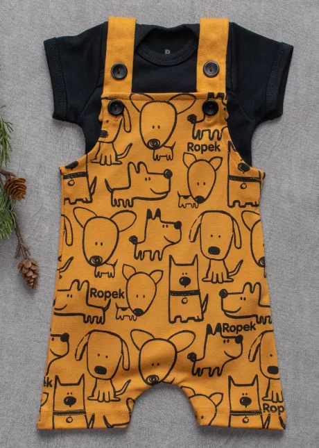 Jardineira com Body em Algodão | Ropek Moda Bebê direto de Fábrica.