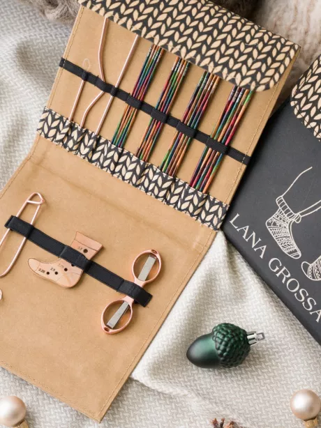 Sockennadelset Deluxe Tanja Steinbach - Edelstahl oder Holz– Knotten Wolle