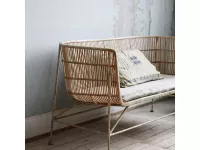 House Doctor Coon natural rattan bench - LIVING AND CO.