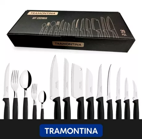 Conjunto talher e facas tramontina 39pc (R$119,90)