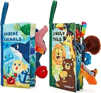 Baby-Stoffbuch - 2 Stück für Babys ab 0 Monate