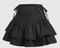SHEIN MOD Saias lado de cadarço bainha com babado | SHEIN Brasil
