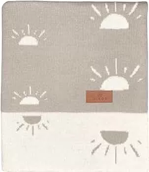 DIKOS® Babydecke Sonne grau - 100% GOTS zertifizierte Bio Baumwolle - weiche Neugeborenen Decke ganzjährig Baby Mädchen/Junge Strickdecke Kuscheldecke Baby Erstausstattung Geschenke zur Geburt : Amazon.de: Baby