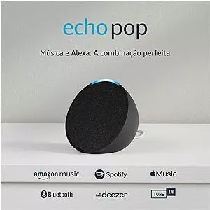 Echo Pop | Smart speaker compacto com som envolvente e Alexa | Cor Preta : Amazon.com.br