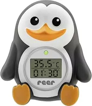 Reer Baby-Thermometer für die Badewanne mit süßem Unterwasserwelt-Motiv, kindersicheres Bade-Thermometer - Pinguin : Amazon.de: Baby Products