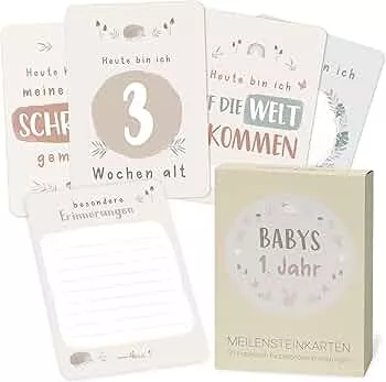 Mintkind ® Baby Milestone Cards, Wonderful Gift for Birth, Baby Milestone Cards for Girls and Boys, 32 Baby Monthly Cards in Set for Magical Baby Photos (Forest) : Amazon.de: Baby Products