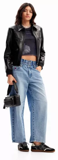 Ballon-Jeans doppelter Bund für Damen I Desigual.com