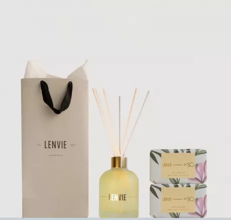 Kit Difusor de Perfume e Kit Sabonetes em Barra 150g | Vanilla Bloom - PatBo - LENVIE