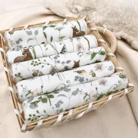 5 Baby Waschlappen mit Korb aus Bambus Frottee zum Wickeln | Etsy