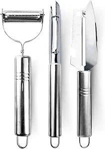 Kit 3 Peças Descascadores Aço Inox Cozinha Utensílios | Amazon.com.br