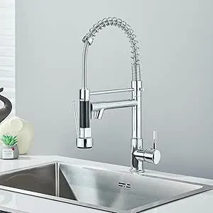 TINICO Torneira Cozinha Gourmet Misturador Monocomando Com Spray Extensor, Bocal Inclinado, Volante Em Alavanca Com Abertura Mais Leve, Fácil Encaixe, Cromo | Amazon.com.br