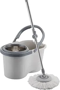 MOP Giratório Inox Menalux com Refil Extra de Microfibra Cinza : Amazon.com.br: Casa