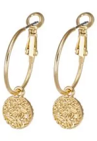 SNof Sweden PENNY COIN ROUND EAR PLAIN - Ohrringe - gold-coloured - Zalando.de