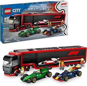 LEGO City F1 Transporter mit RB20 & AMR24 F1 Rennautos - Spielzeug Autotransporter für Red Bull & Aston Martin Formel 1 Teams - Inkl. 5 Minifiguren - Geschenk für Jungen & Mädchen ab 8 Jahren 60445: Amazon.de: Spielzeug