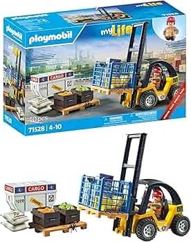 PLAYMOBIL | MyLife | Promo Pack | Gabelstapler mit Fracht | Spielzeug für Kinder ab 4 Jahren | 71528: Amazon.de: Spielzeug