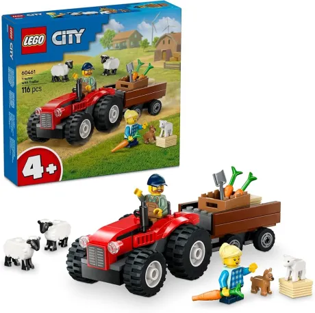 LEGO City Traktor mit Anhänger - Bauernhof Spielzeug mit Traktor & Tierfiguren - Montessori Spielsets für Jungen und Mädchen ab 4 Jahren - Geschenk mit 2 Minifiguren 60461: Amazon.de: Spielzeug