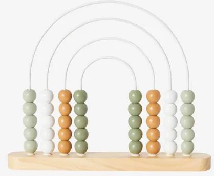 Ábaco grande Arco-Íris Montessori, em madeira.