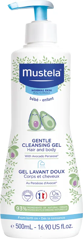Gel de banho e shampoo linha Mustela Bebé Dermo-Lavante (ou Gel Lavante)