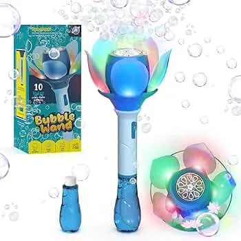 PANACARE Blumen Seifenblasenstab, Elektronische Seifenblasenmaschine Kinder mit Seifenblasenlösung/Akku/Licht, Bubble Machine 10000+ Blasen Spielzeug Kinder Geschenk/Geburtstag/Party/Hochzeit (Blue): Amazon.de: Spielzeug