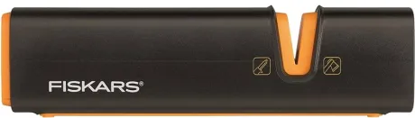 Fiskars Axt- und Messerschärfer, Keramik- Schleifkopf/Gehäuse aus glasfaserverstärktem Kunststoff, Schwarz/Orange