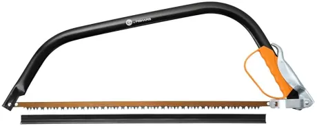 Fiskars Bügelsäge mit feststehendem Blatt für feuchtes Holz, Länge: 70 cm (24 Zoll), Inklusive Sägeblattschutz, Hochwertiger Stahl, Schwarz/Orange, Typ SW31