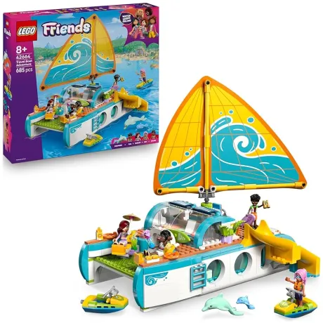 LEGO Friends Segelabenteuer Set - Spielzeug mit Boot mit drehbarem Segel, 4 Minifiguren & 2 Delfin Figuren sowie lustigem Zubehör – Kreatives Geburtstagsgeschenk für Mädchen ab 8 Jahren – 42664: Amazon.de: Spielzeug