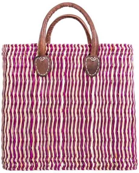 Korbtasche Zebra hoch L rot-natur – GEPA Fair Trade Shop