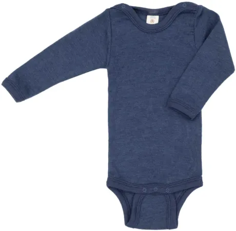 Engel Body langarm Wolle-Seide dunkelblau