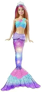Barbie Dreamtopia Zauberlicht Meerjungfrau Puppe mit blonden Haaren, Barbiepuppe mit Meerjungfrauenschwanz, geeignet als Geschenk für Kinder ab 3 Jahren, HDJ36: Amazon.de: Spielzeug