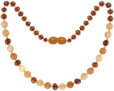 Amberos Barnsteen ketting baby/peuter quartz - aventurine - koop je bij Baby Natura!