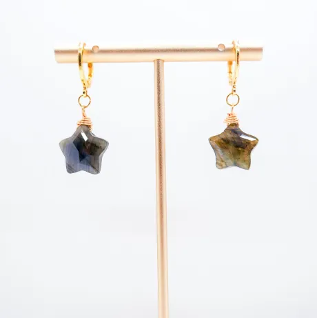 Estrella Labradorite Huggy Hoops – Rebirth Jewelry